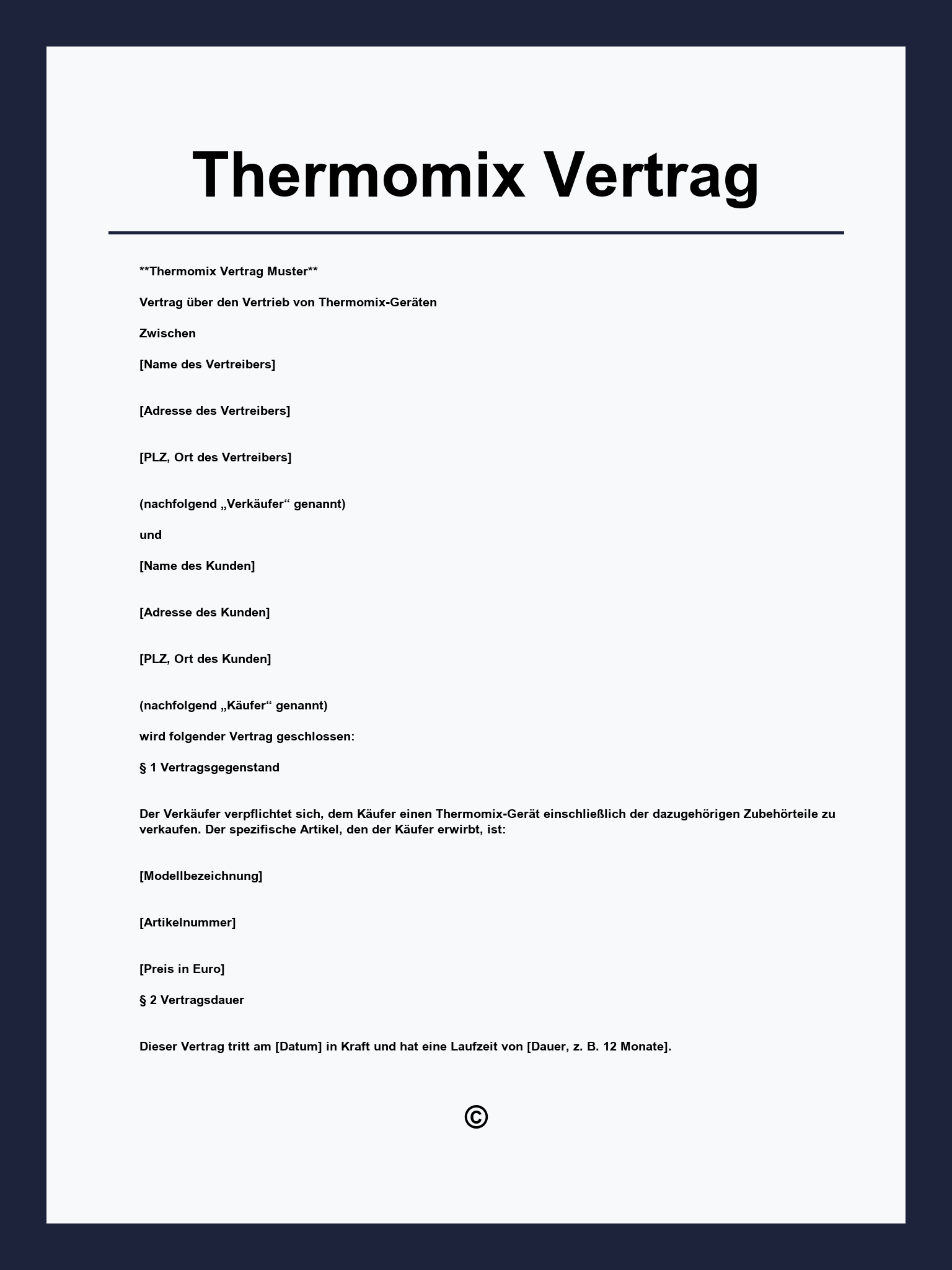 Thermomix Vertrag